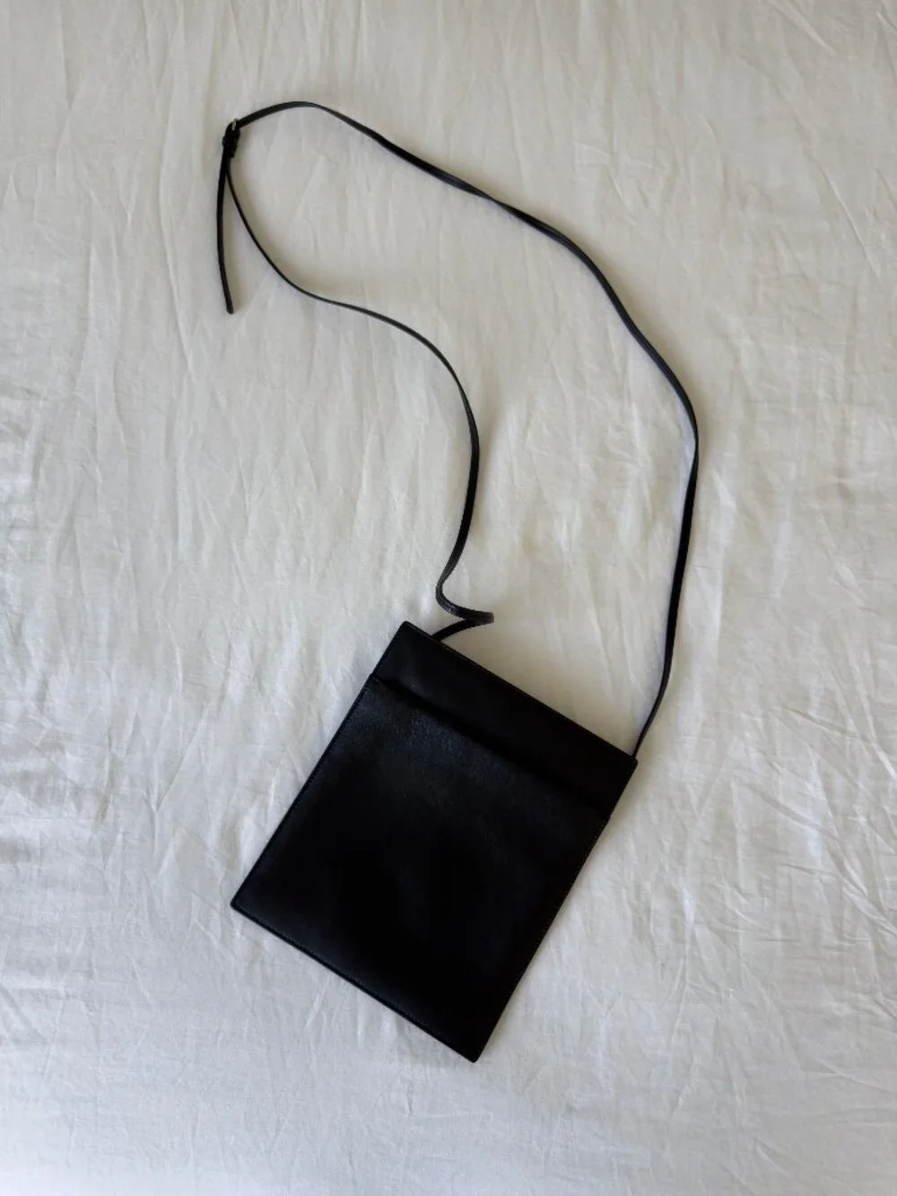 The Row Black Leather Bag with Removable Shoulder Strap